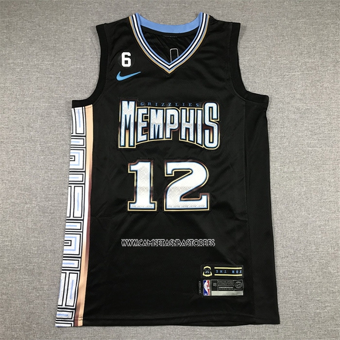 Ja Morant NO 12 Camiseta Memphis Grizzlies Ciudad 2022-23 Negro